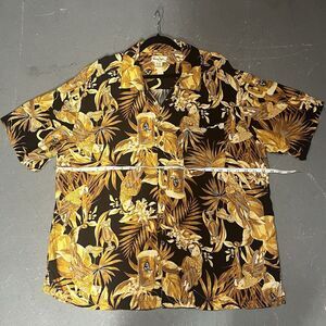 Panama Jack Beer And Parrot Button Up XXL Golden And Black Mens Unisex XXL Shirt